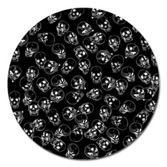 A Lot Of Skulls Black Magnet 5  (round) by jumpercat