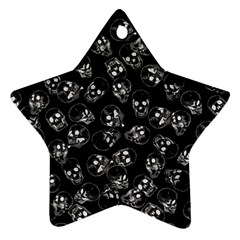 A Lot Of Skulls Black Star Ornament (two Sides)