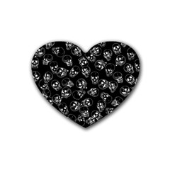 A Lot Of Skulls Black Heart Coaster (4 Pack)  by jumpercat