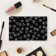 A Lot Of Skulls Black Cosmetic Bag (medium)  by jumpercat