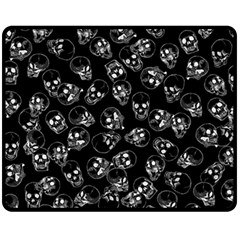 A Lot Of Skulls Black Fleece Blanket (medium)  by jumpercat