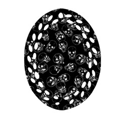 A Lot Of Skulls Black Oval Filigree Ornament (two Sides)