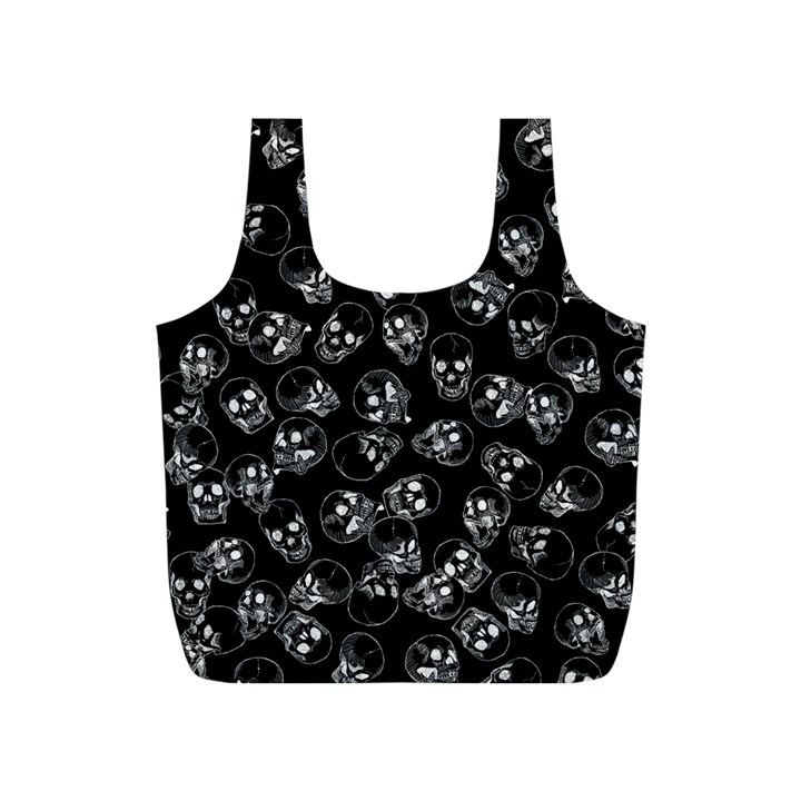 A Lot Of Skulls Black Full Print Recycle Bags (S) 