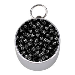 A Lot Of Skulls Black Mini Silver Compasses