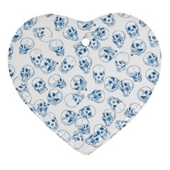 A Lot Of Skulls Blue Ornament (Heart)