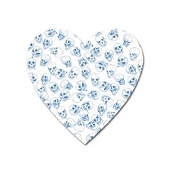 A Lot Of Skulls Blue Heart Magnet