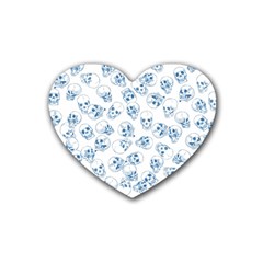 A Lot Of Skulls Blue Heart Coaster (4 pack) 