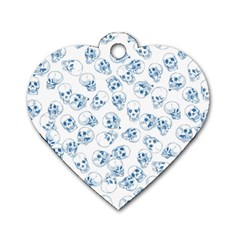 A Lot Of Skulls Blue Dog Tag Heart (One Side)