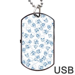 A Lot Of Skulls Blue Dog Tag USB Flash (One Side)