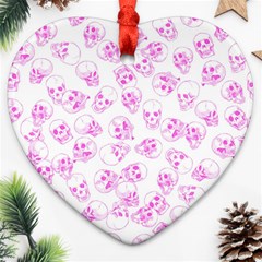 A Lot Of Skulls Pink Ornament (heart)