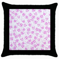 A Lot Of Skulls Pink Throw Pillow Case (black) by jumpercat