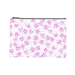 A Lot Of Skulls Pink Cosmetic Bag (large)  by jumpercat