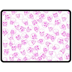 A Lot Of Skulls Pink Fleece Blanket (large)  by jumpercat