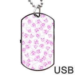 A Lot Of Skulls Pink Dog Tag Usb Flash (two Sides) by jumpercat