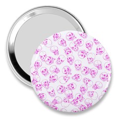 A Lot Of Skulls Pink 3  Handbag Mirrors by jumpercat