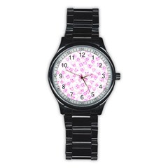 A Lot Of Skulls Pink Stainless Steel Round Watch by jumpercat