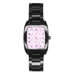 A Lot Of Skulls Pink Stainless Steel Barrel Watch by jumpercat