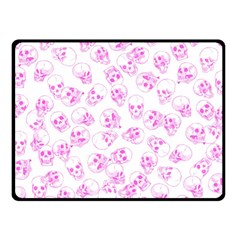 A Lot Of Skulls Pink Double Sided Fleece Blanket (small)  by jumpercat