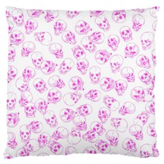 A Lot Of Skulls Pink Large Flano Cushion Case (one Side) by jumpercat