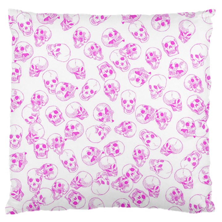 A Lot Of Skulls Pink Large Flano Cushion Case (Two Sides)