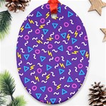 Retro Wave 1 Oval Ornament (Two Sides) Front