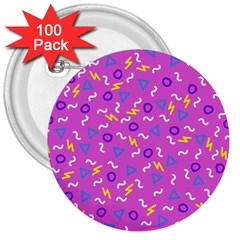 Retro Wave 2 3  Buttons (100 Pack) 