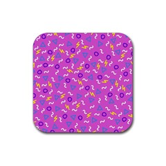 Retro Wave 2 Rubber Coaster (square)  by jumpercat