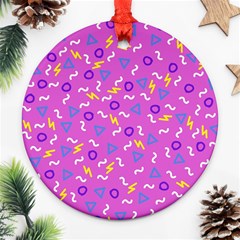 Retro Wave 2 Round Ornament (two Sides)