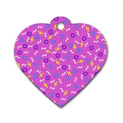 Retro Wave 2 Dog Tag Heart (One Side)