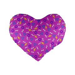 Retro Wave 2 Standard 16  Premium Flano Heart Shape Cushions