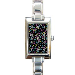 Retro Wave 3 Rectangle Italian Charm Watch