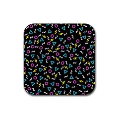 Retro Wave 3 Rubber Coaster (square)  by jumpercat