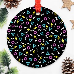 Retro Wave 3 Round Ornament (two Sides)