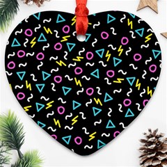 Retro Wave 3 Heart Ornament (two Sides)