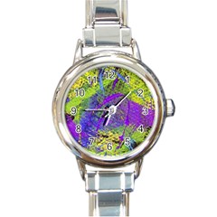 Ink Splash 02 Round Italian Charm Watch by jumpercat