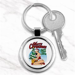 Pin Up Santa Key Chains (round)  by MyFabTees