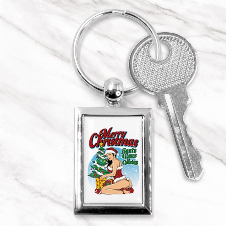 Pin Up Santa Key Chains (Rectangle) 