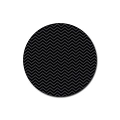 Dark Chevron Rubber Round Coaster (4 Pack)  by jumpercat