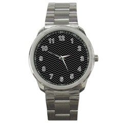 Dark Chevron Sport Metal Watch by jumpercat