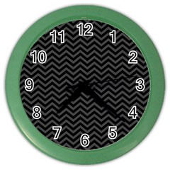 Dark Chevron Color Wall Clocks by jumpercat