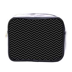 Dark Chevron Mini Toiletries Bags by jumpercat