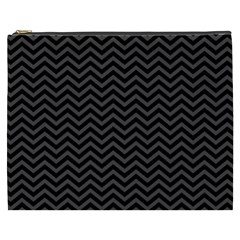 Dark Chevron Cosmetic Bag (xxxl)  by jumpercat