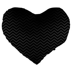 Dark Chevron Large 19  Premium Heart Shape Cushions by jumpercat