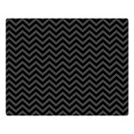 Dark Chevron Double Sided Flano Blanket (Large)  80 x60  Blanket Front