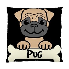 Tan Pug With A Bone  Standard Cushion Case (one Side) by Bigfootshirtshop