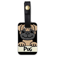 Tan Pug With A Bone  Luggage Tags (one Side)  by Bigfootshirtshop