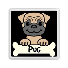 Tan Pug With A Bone  Memory Card Reader (square)  by Bigfootshirtshop