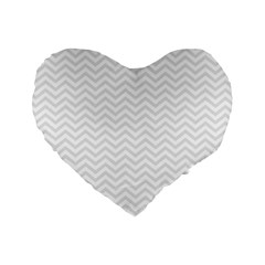 Light Chevron Standard 16  Premium Flano Heart Shape Cushions by jumpercat