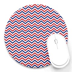 Navy Chevron Round Mousepads by jumpercat