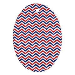 Navy Chevron Ornament (oval)